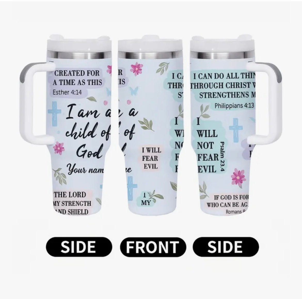 All4Christ™ 1.2L “I Am a Child of God” Blue Faith Tumbler