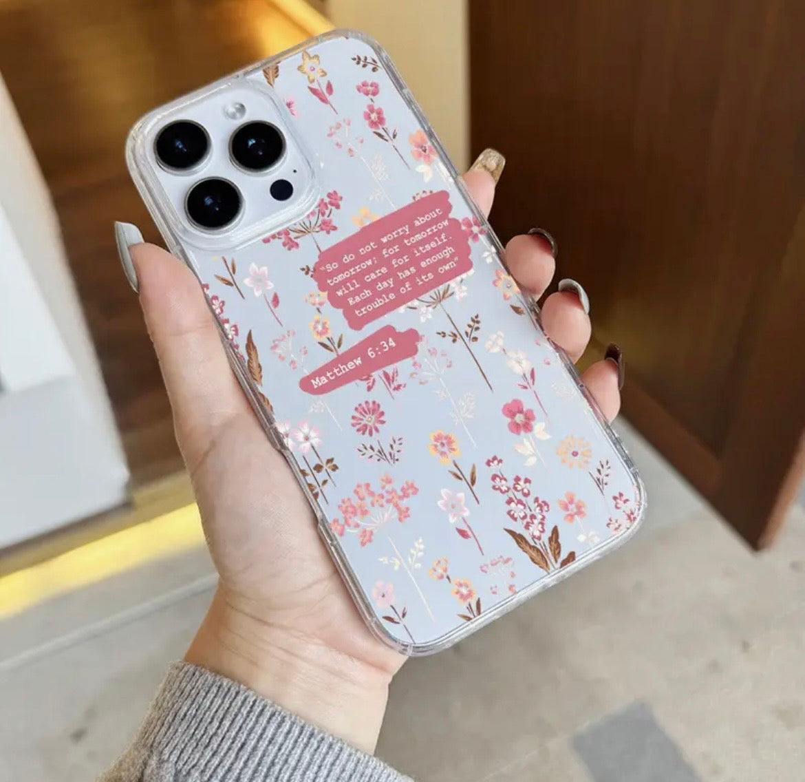 Faith Over Worry Phone Cover โ Matthew 6:34